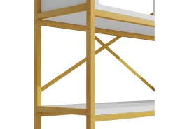 Prateleira com as dimensões de 160 x 29,5 x 180 cm - Metal e MDF - Dourada e branca