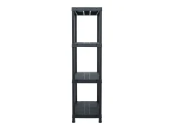 Prateleira de armazenamento 100 kg 60 x 30 x 138 cm plástico preto 02_0000634