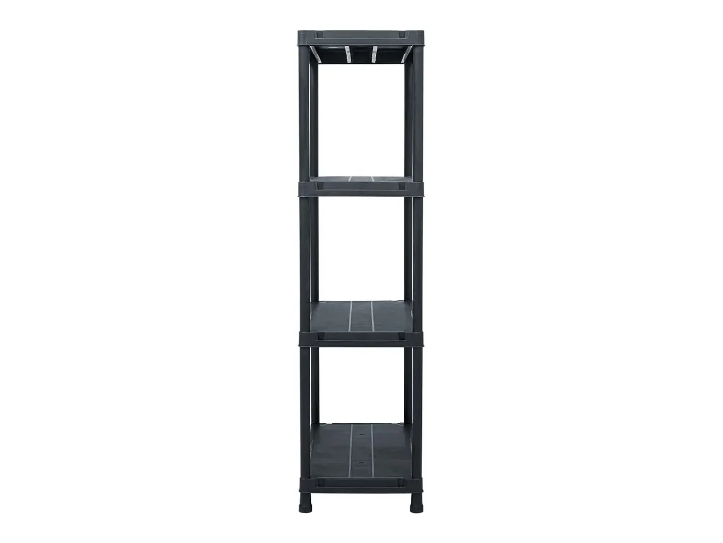 Prateleira de armazenamento 100 kg 60 x 30 x 138 cm plástico preto 02_0000634