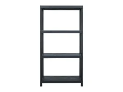 Prateleira de armazenamento 100 kg 60 x 30 x 138 cm plástico preto 02_0000634