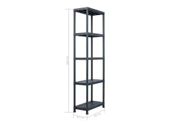 Prateleira de armazenamento 125 kg 60 x 30 x 180 cm plástico preto 02_0000635