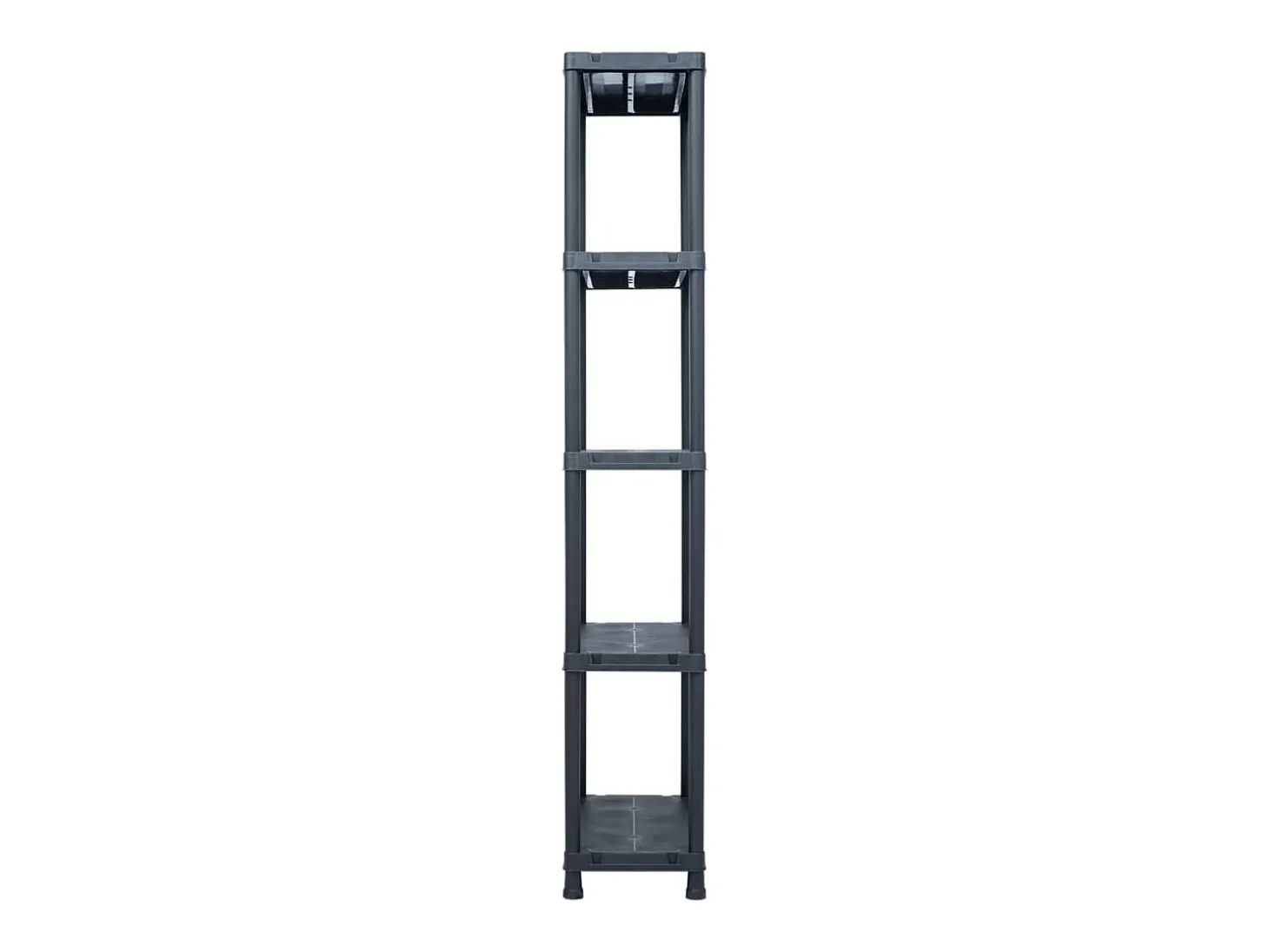 Prateleira de armazenamento 125 kg 60 x 30 x 180 cm plástico preto 02_0000635