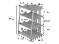 Prateleira de armazenamento cinza 61x53x78 tonar