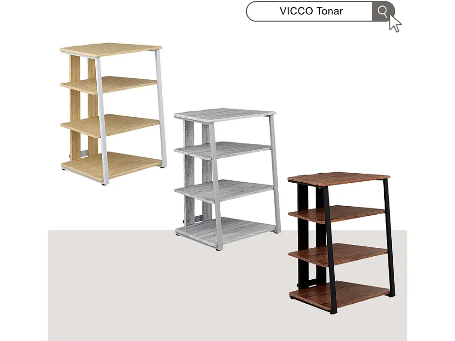 Prateleira de armazenamento cinza 61x53x78 tonar