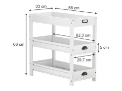 Prateleira de arrumação branco 33x66x66 legum