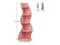 Prateleira de Cantinho Ondulada, Estante Moderna de 5 Andares com Forma Curva, Suporte para Plantas Exibidor Único