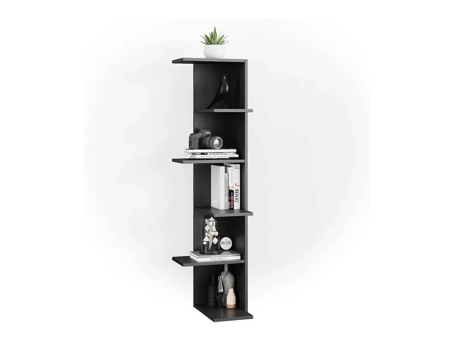 Prateleira de canto antracite 37x37x140.1 tera