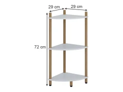 Prateleira de canto branco/pinheiro 29x29x72 bivio
