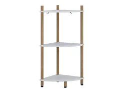 Prateleira de canto branco/pinheiro 29x29x72 bivio