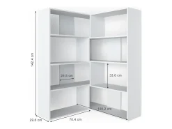 Prateleira de canto branco 170x29.6x142.4 laine