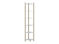 Prateleira de canto branco/pinheiro 29x29x163.5 bivio