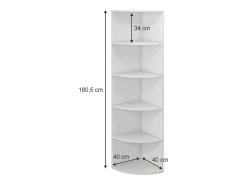 Prateleira de canto branco 40x40x180 fabienne