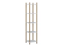 Prateleira de canto branco/pinheiro 30x30x133 bivio