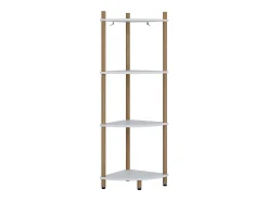 Prateleira de canto branco/pinheiro 29x29x102.5 bivio