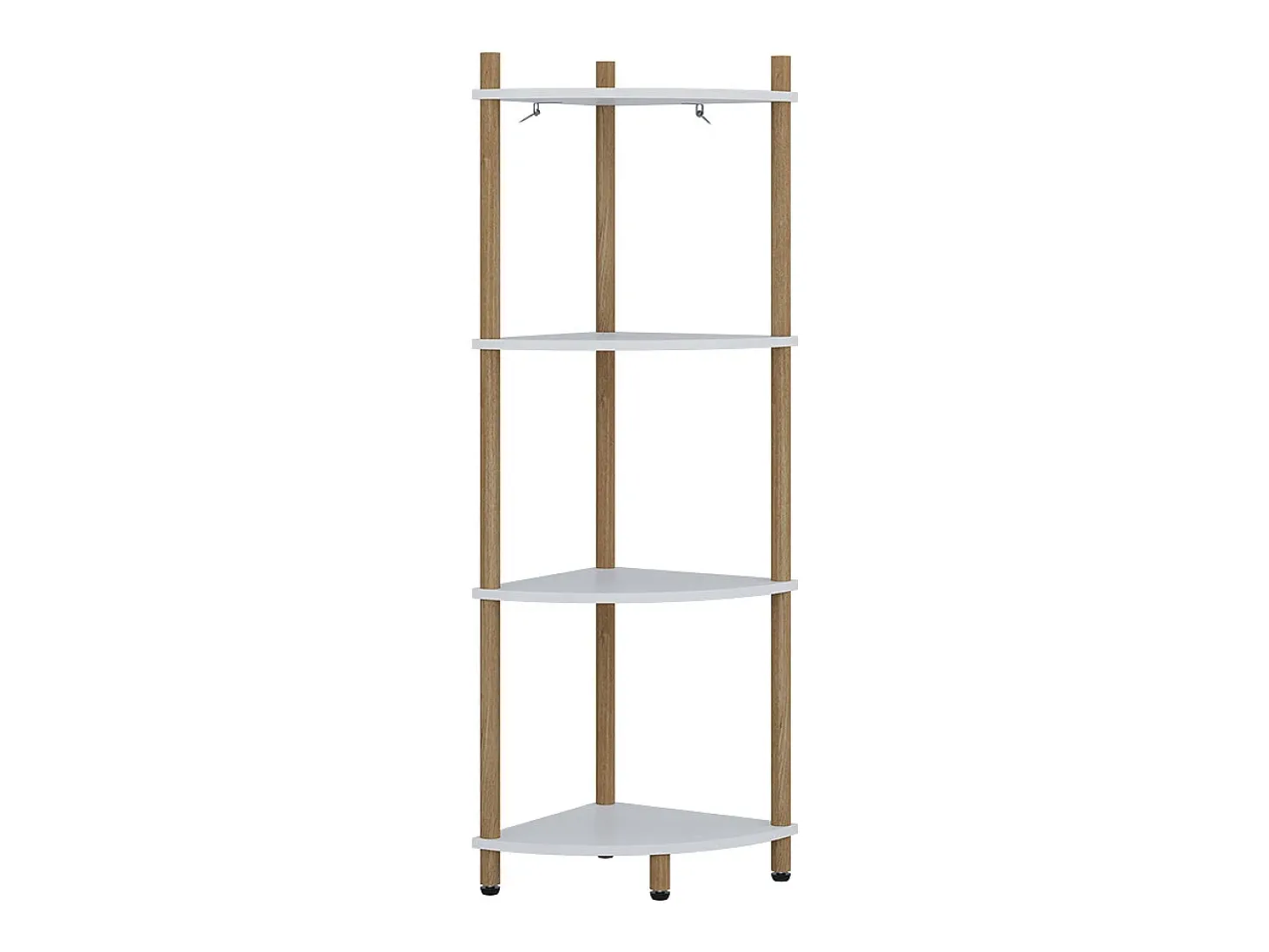 Prateleira de canto branco/pinheiro 29x29x102.5 bivio