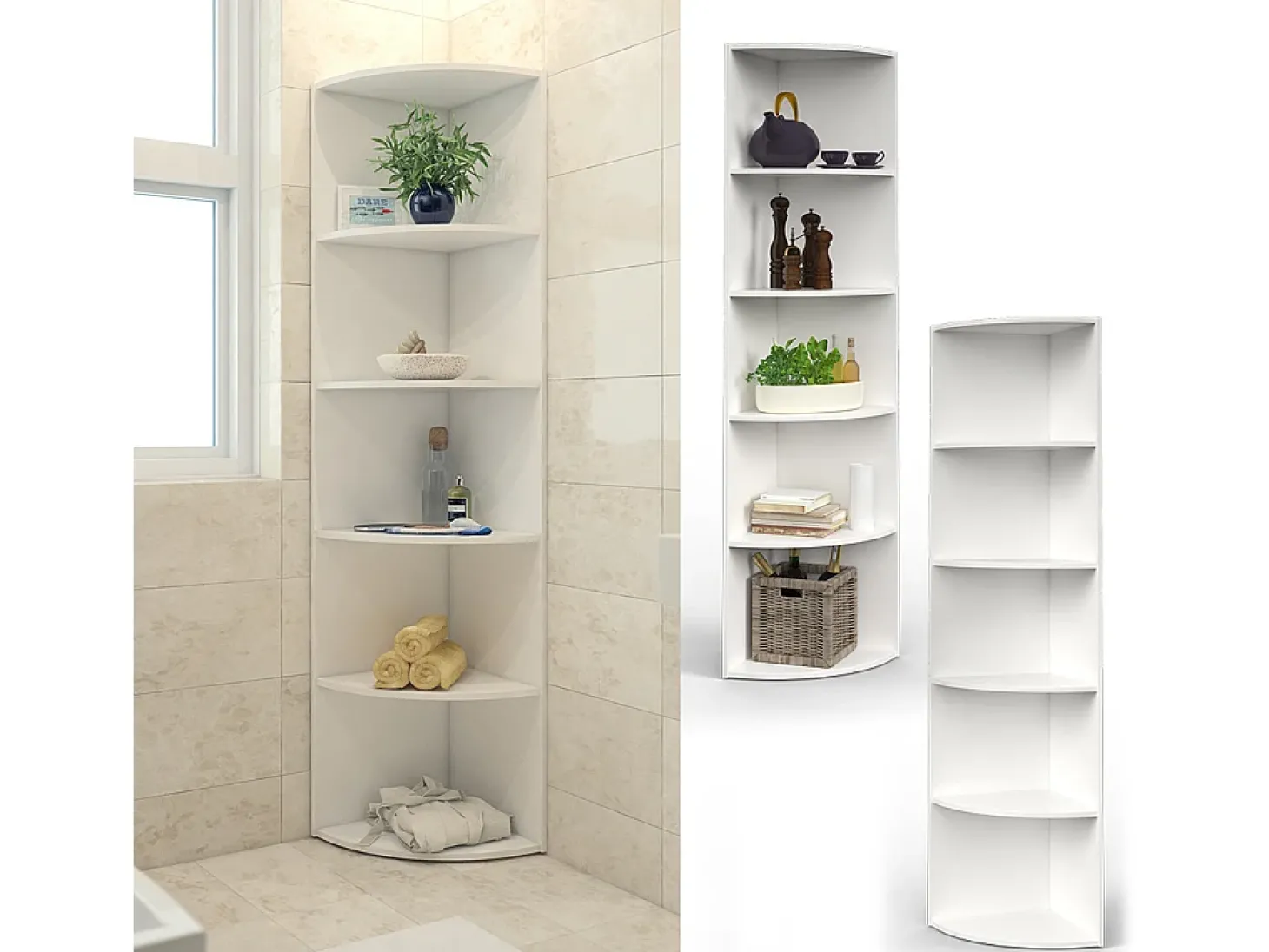 Prateleira de canto branco 40x40x180 ecki