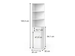 Prateleira de canto branco 30x30x135.5 larry