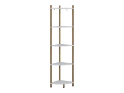 Prateleira de canto branco/pinheiro 29x29x133 bivio