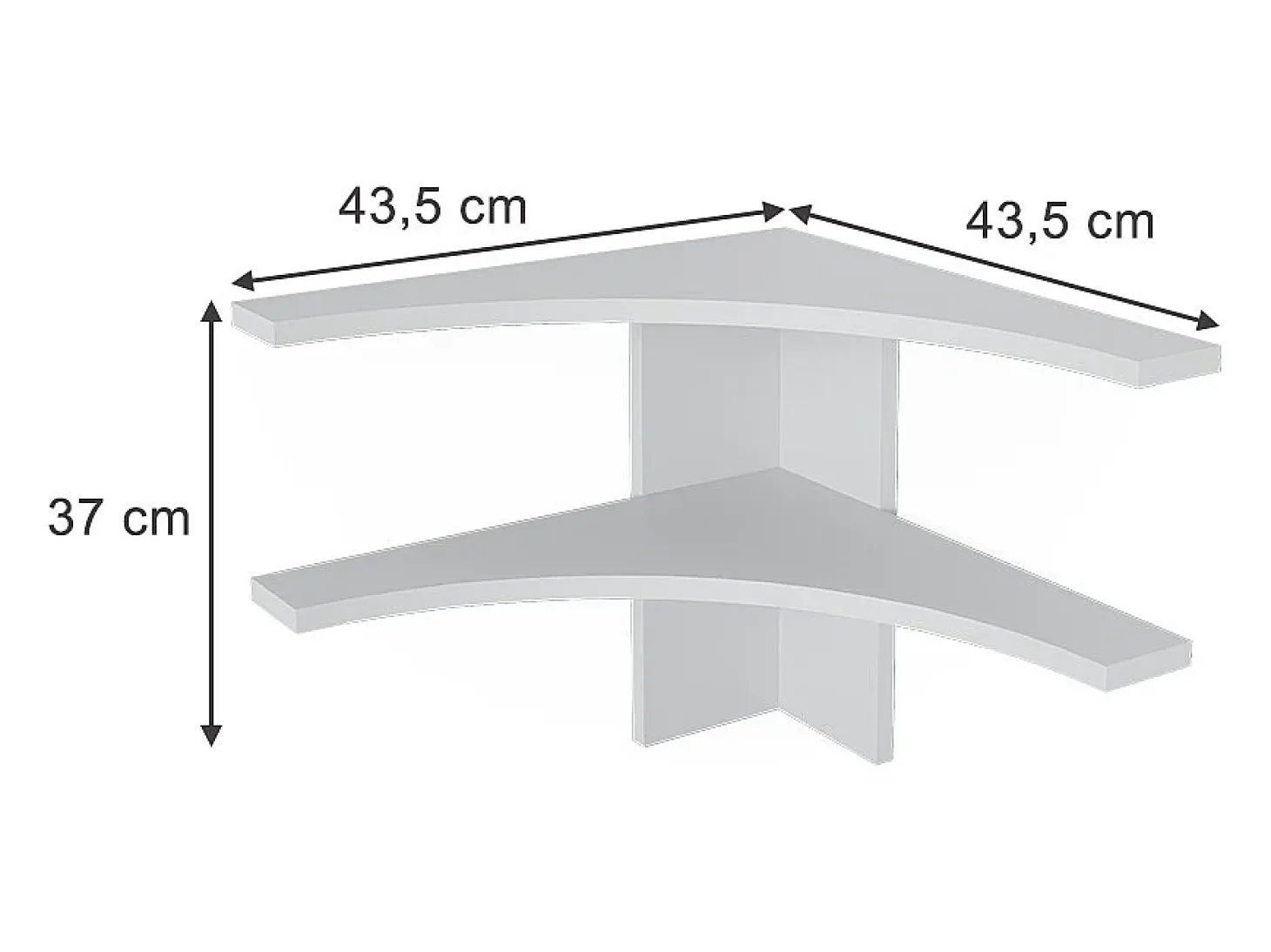 Prateleira de canto branco 43.5x43.5x37 roman