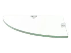 Prateleira de canto para armário com suportes cromados vidro transparente 25 x 25 cm 2702217/3