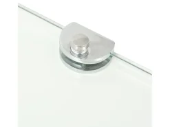 Prateleira de canto para armário com suportes cromados vidro transparente 25 x 25 cm 2702217/3
