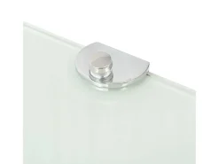 Prateleira de canto para armário com suportes cromados e vidro branco 35 x 35 cm 2702224/2