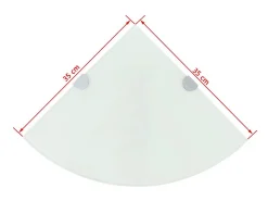Prateleira de canto para armário com suportes cromados e vidro branco 35 x 35 cm 2702224/2