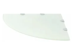 Prateleira de canto para armário com suportes cromados e vidro branco 45 x 45 cm 2702225/2
