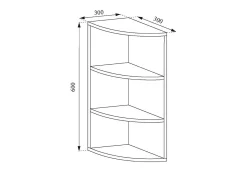 Prateleira de canto sonoma 30x30x60 ecki