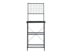 Prateleira de cozinha 150 x 60 x 42 cm com efeito mármore preto 03_0006971