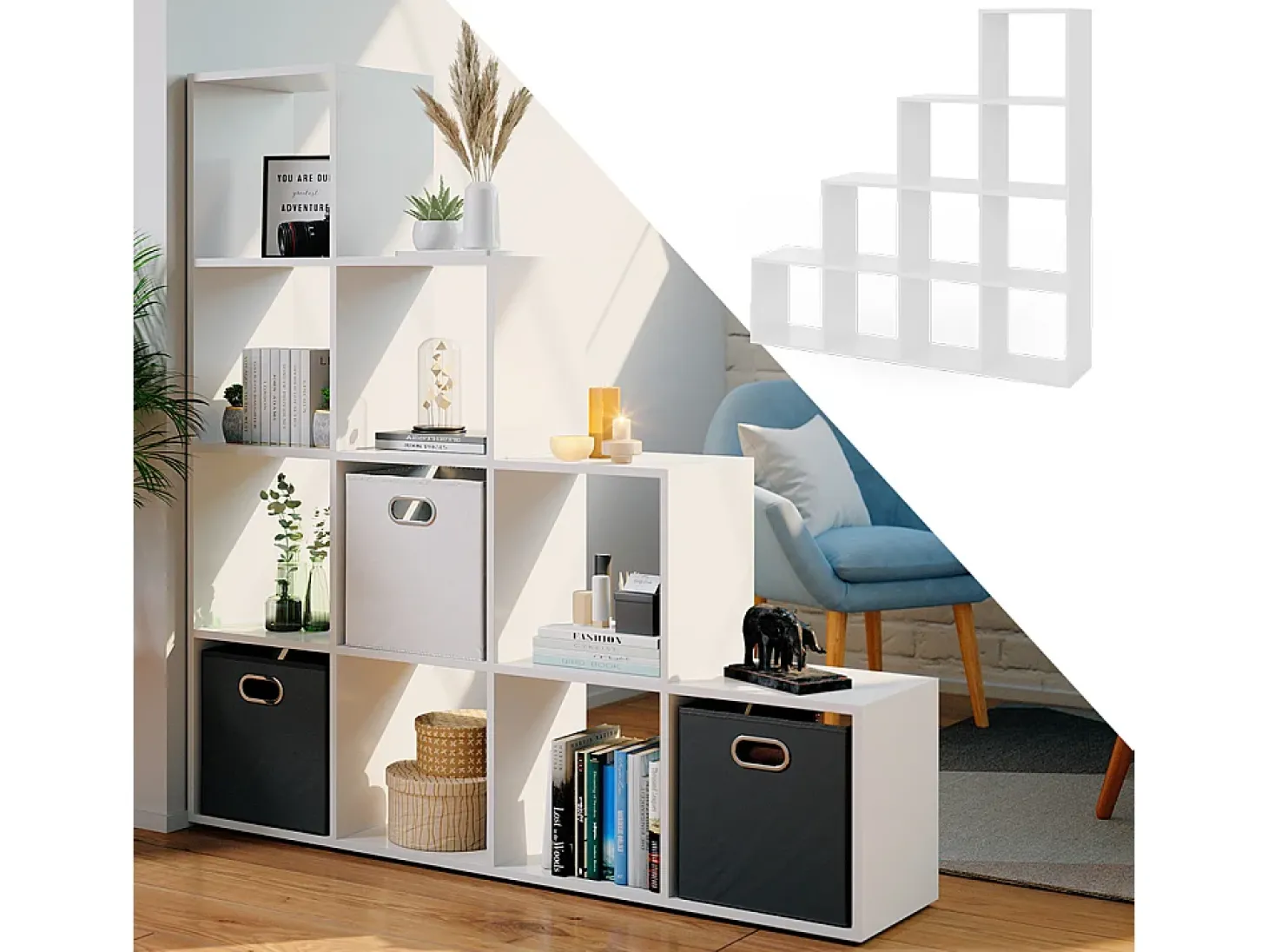 Prateleira de escada branco 142.5x29x140