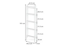 Prateleira de escada branco 44.5x11x160 klivo