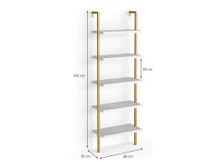 Prateleira de escada branco 60x30x183 ava
