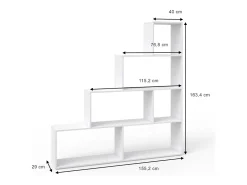 Prateleira de escada branco 163x29x155