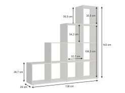 Prateleira de escada branco 138x29x143 aramis