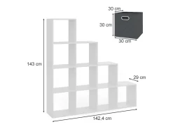 Prateleira de escada branco 142.5x29x140