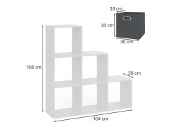 Prateleira de escada branco 107.2x29x107.8