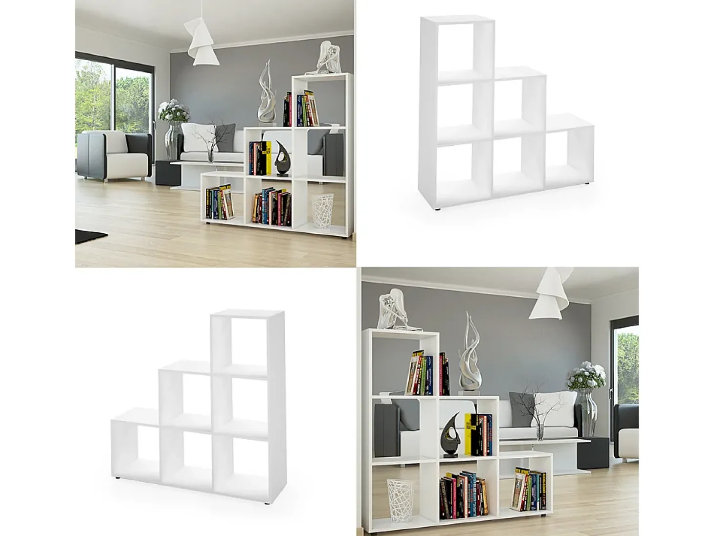 Prateleira de escada branco 107.2x29x107.8
