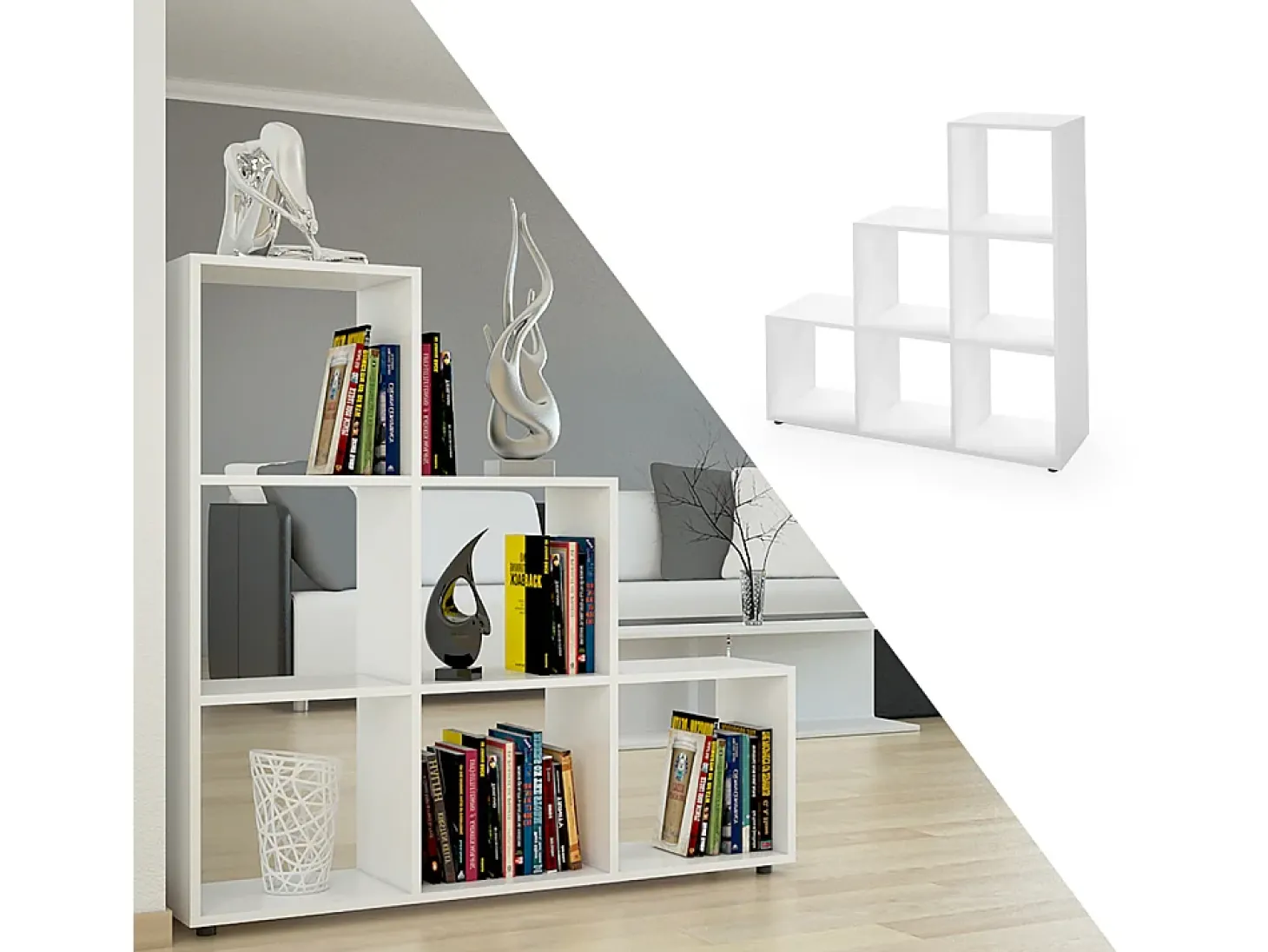 Prateleira de escada branco 107.2x29x107.8