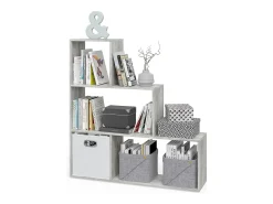 Prateleira de escada cinza 116.8x29x123.2