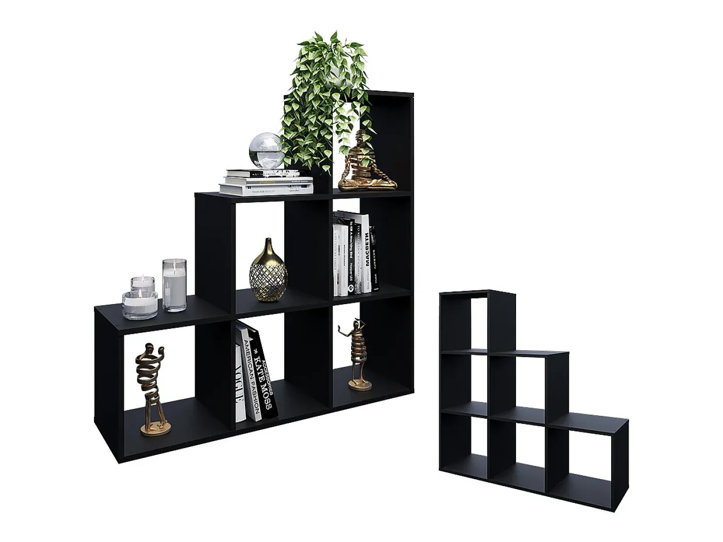Prateleira de escada preto 107.2x29x107.8