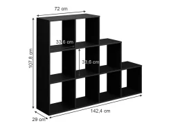Prateleira de escada preto 142.4x29x107.8
