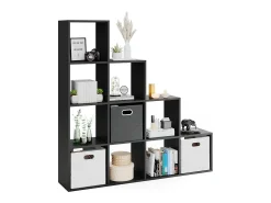 Prateleira de escada preto 142.5x29x140