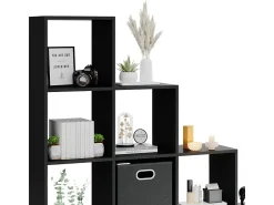 Prateleira de escada preto 142.5x29x140