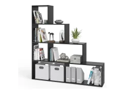 Prateleira de escada preto 163x29x155