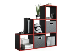 Prateleira de escada preto/vermelho 107.2x29x107.8