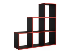 Prateleira de escada preto/vermelho 107.2x29x107.8