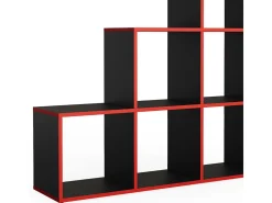 Prateleira de escada preto/vermelho 107.2x29x107.8
