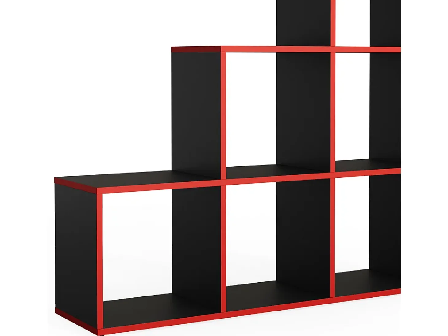 Prateleira de escada preto/vermelho 107.2x29x107.8