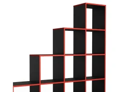 Prateleira de escada preto/vermelho 142.5x29x140